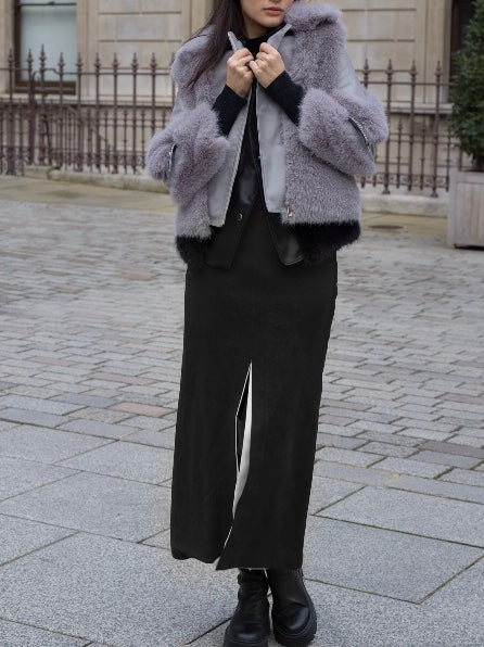 Beautifully Eco-friendly Fur Coat Grey