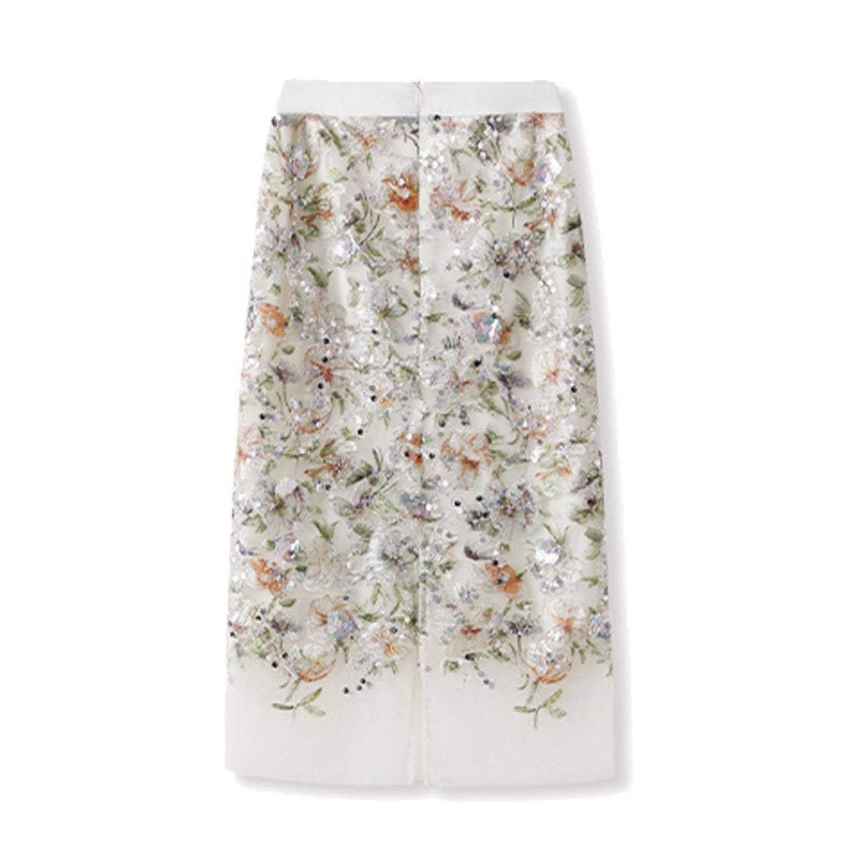 Embroidered Skirt White Floral Stylish Stitching Spring Summer