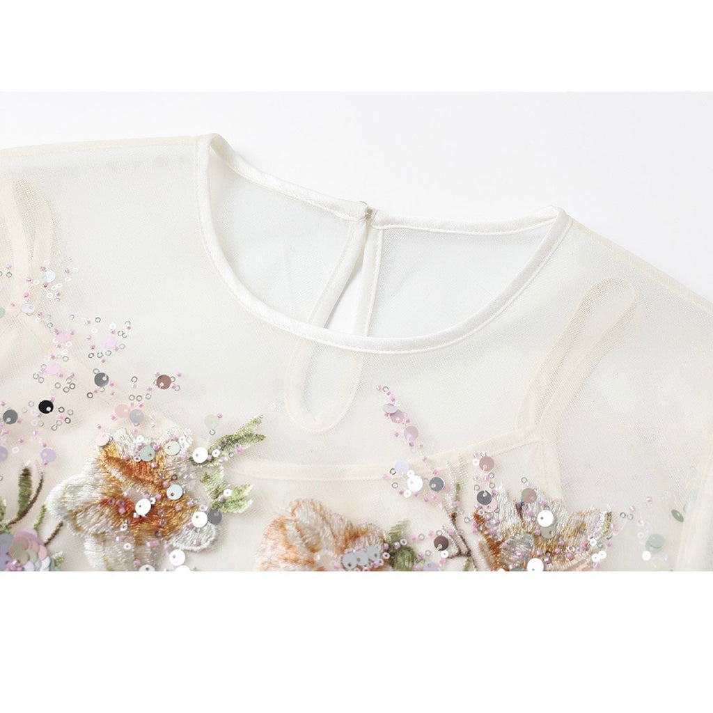 Embroidered Floral Spring Summer Co Ord Set