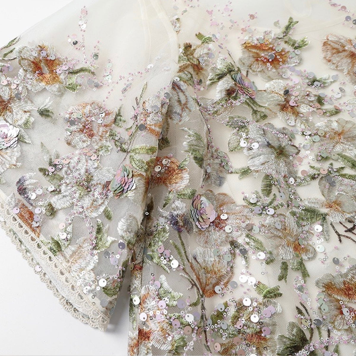 Embroidered Floral Spring Summer Co Ord Set