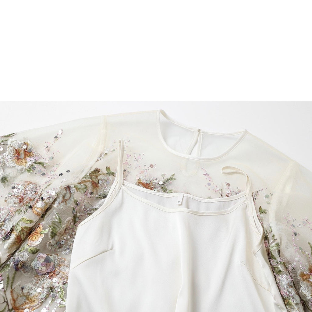Embroidered Floral Spring Summer Co Ord Set