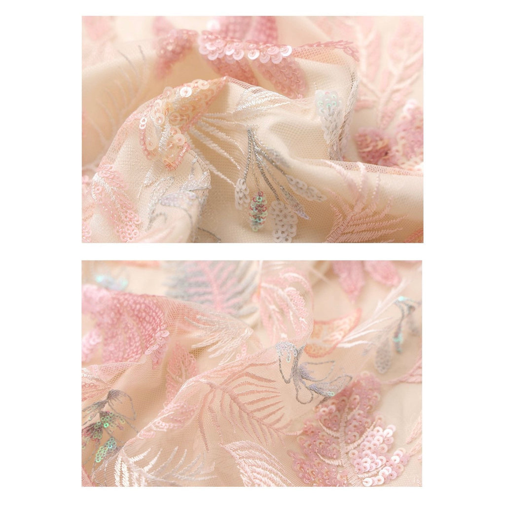 Pastel Floral Embroidered Detail Skirt