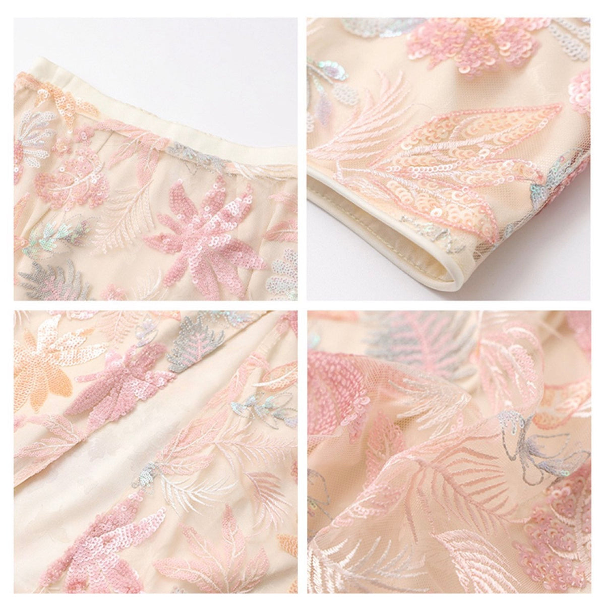 Pastel Floral Embroidered Detail Top