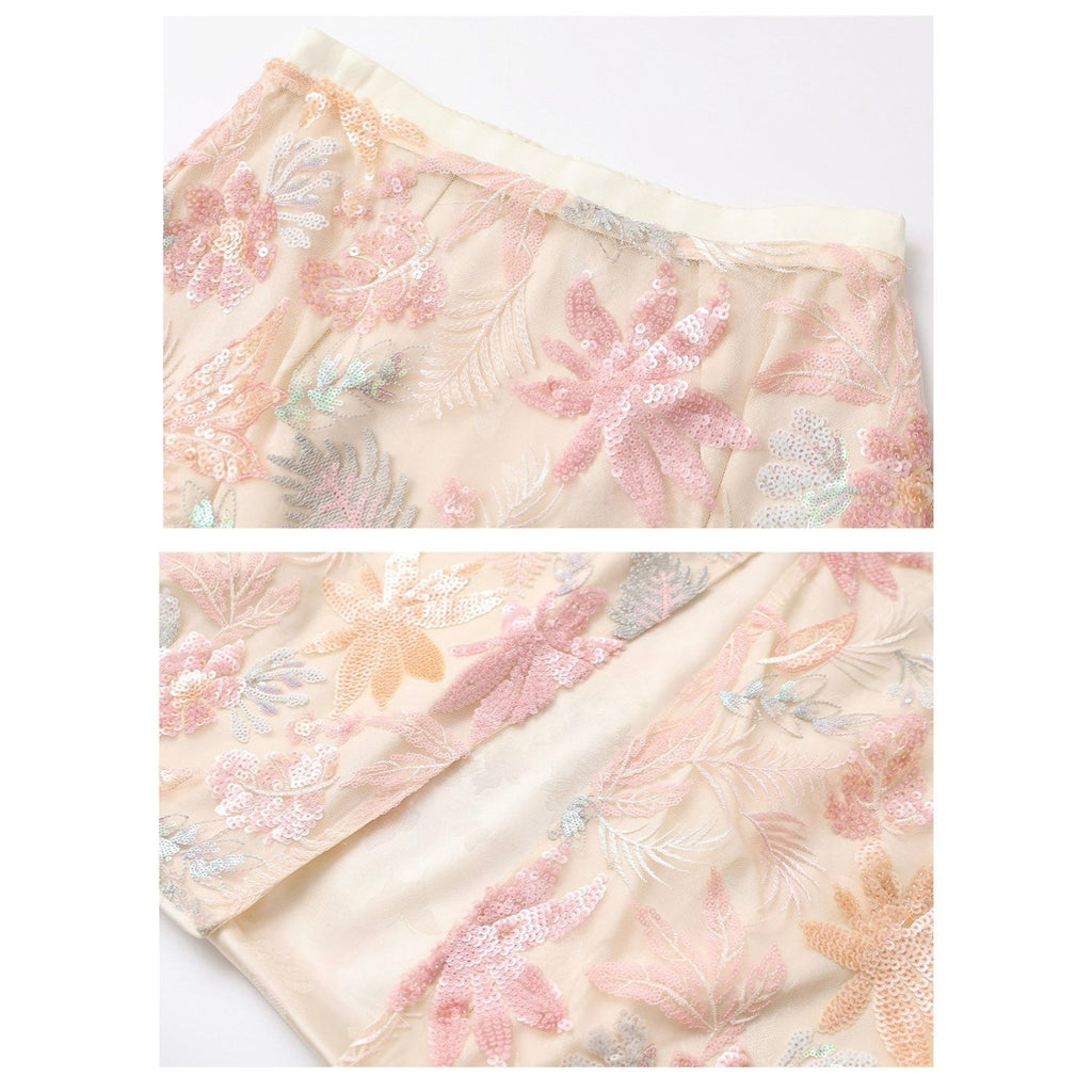 Pastel Floral Embroidered Detail Top