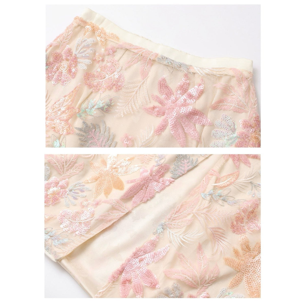 Pastel Floral Embroidered Detail Top