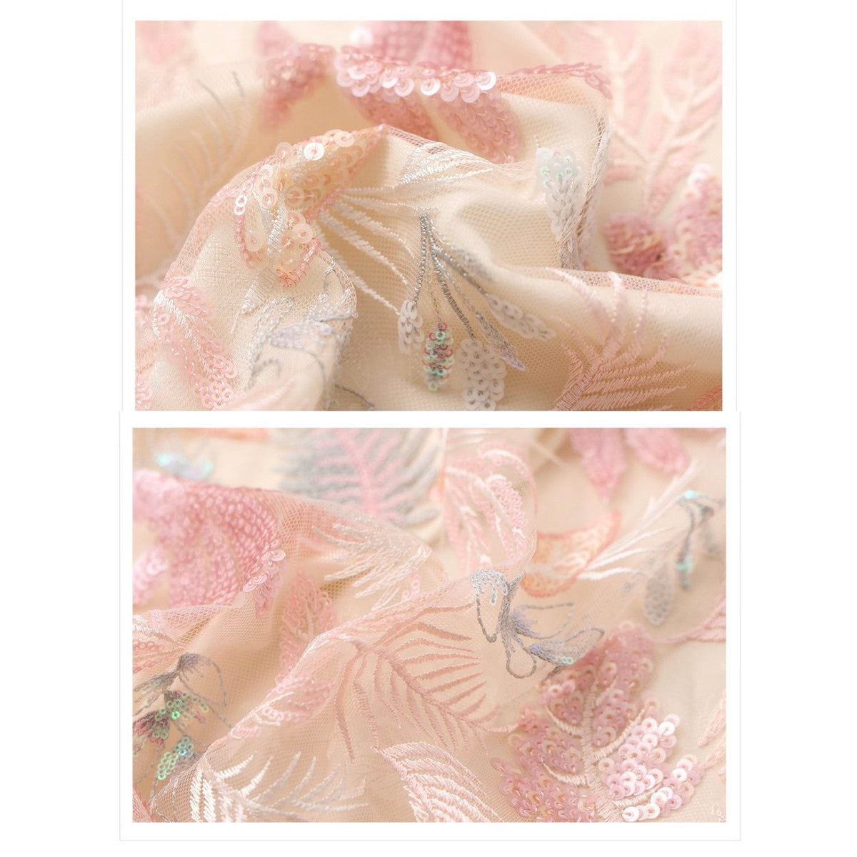 Pastel Floral Embroidered Detail Skirt