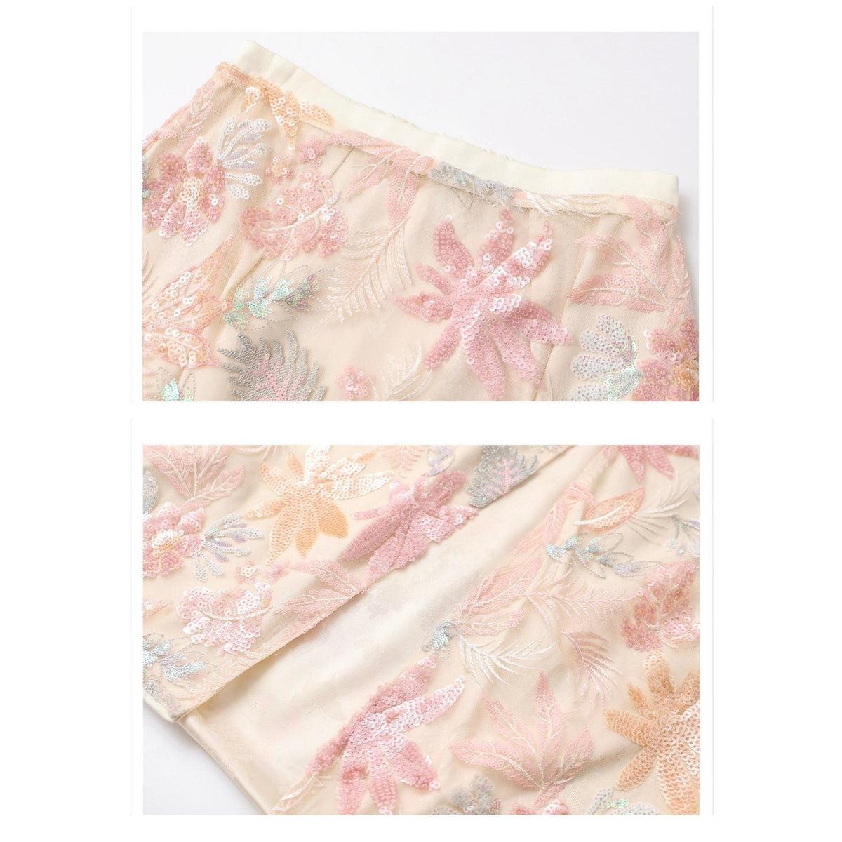 Pastel Floral Embroidered Detail Top