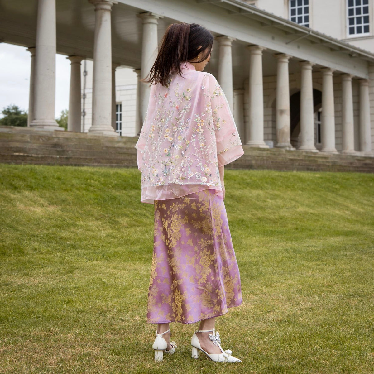 Embroidered Pink Floral Stylish Stitching Jacket Spring Summer