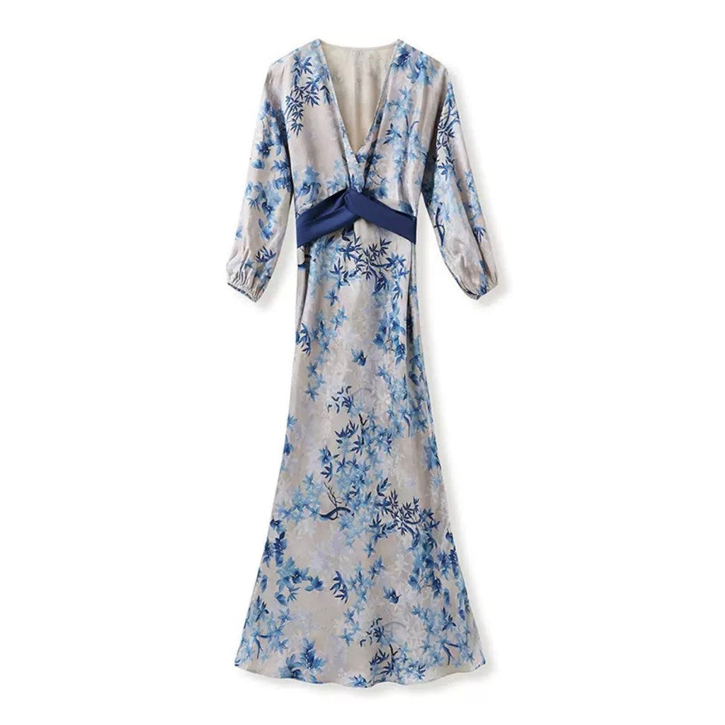 Bamboo Slim-Fit Jacquard Silk Dress