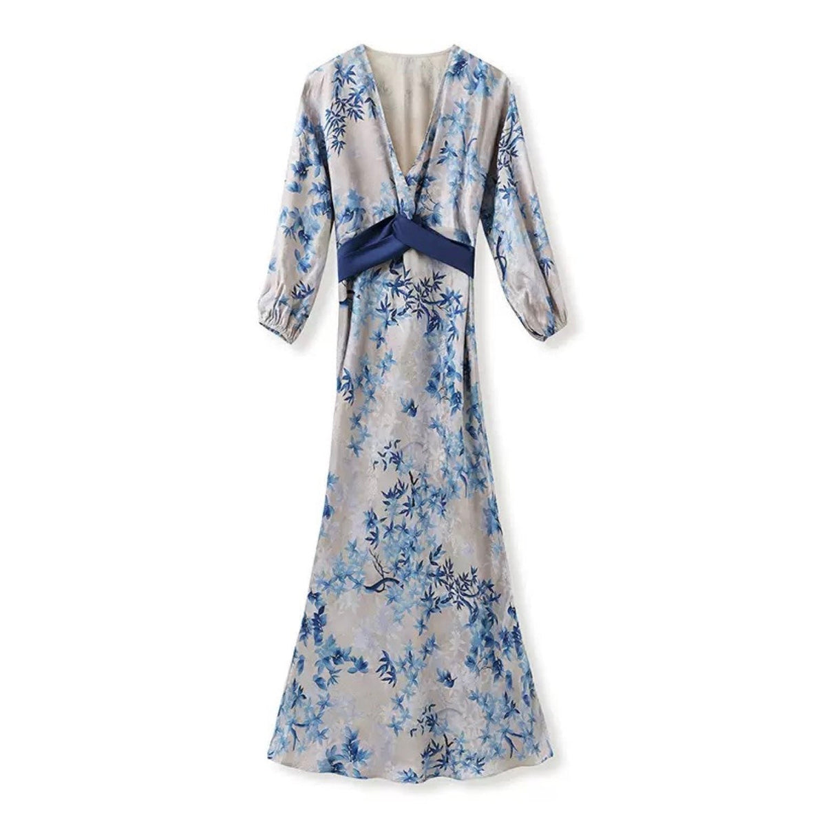Bamboo Slim-Fit Jacquard Silk Dress