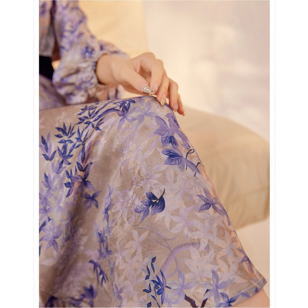 Bamboo Slim-Fit Jacquard Silk Dress