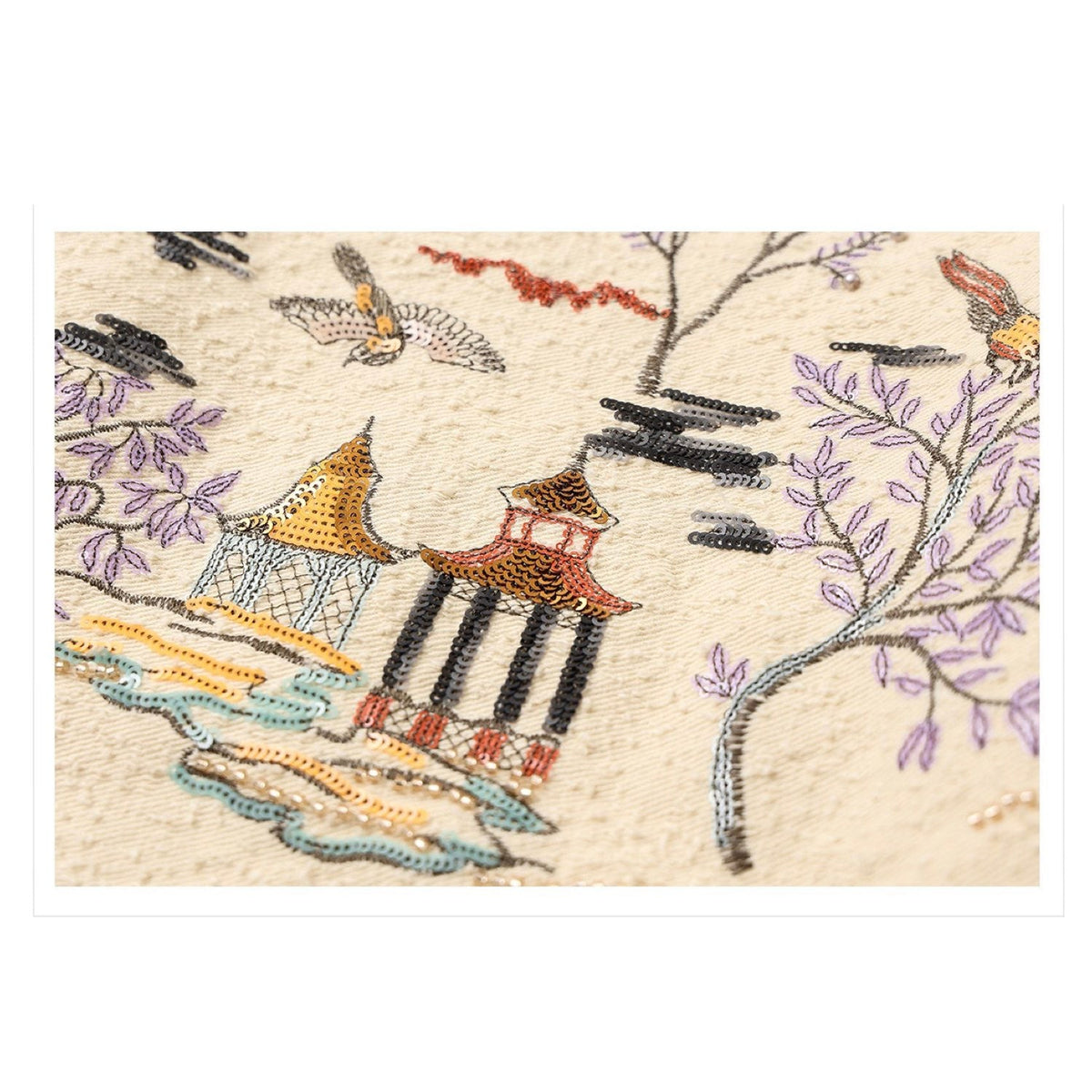 Embroidered Oriental Style Painting Stitching Short Coat All Seasons
