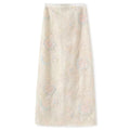 Embroidery Cream Pink Wedding Skirt