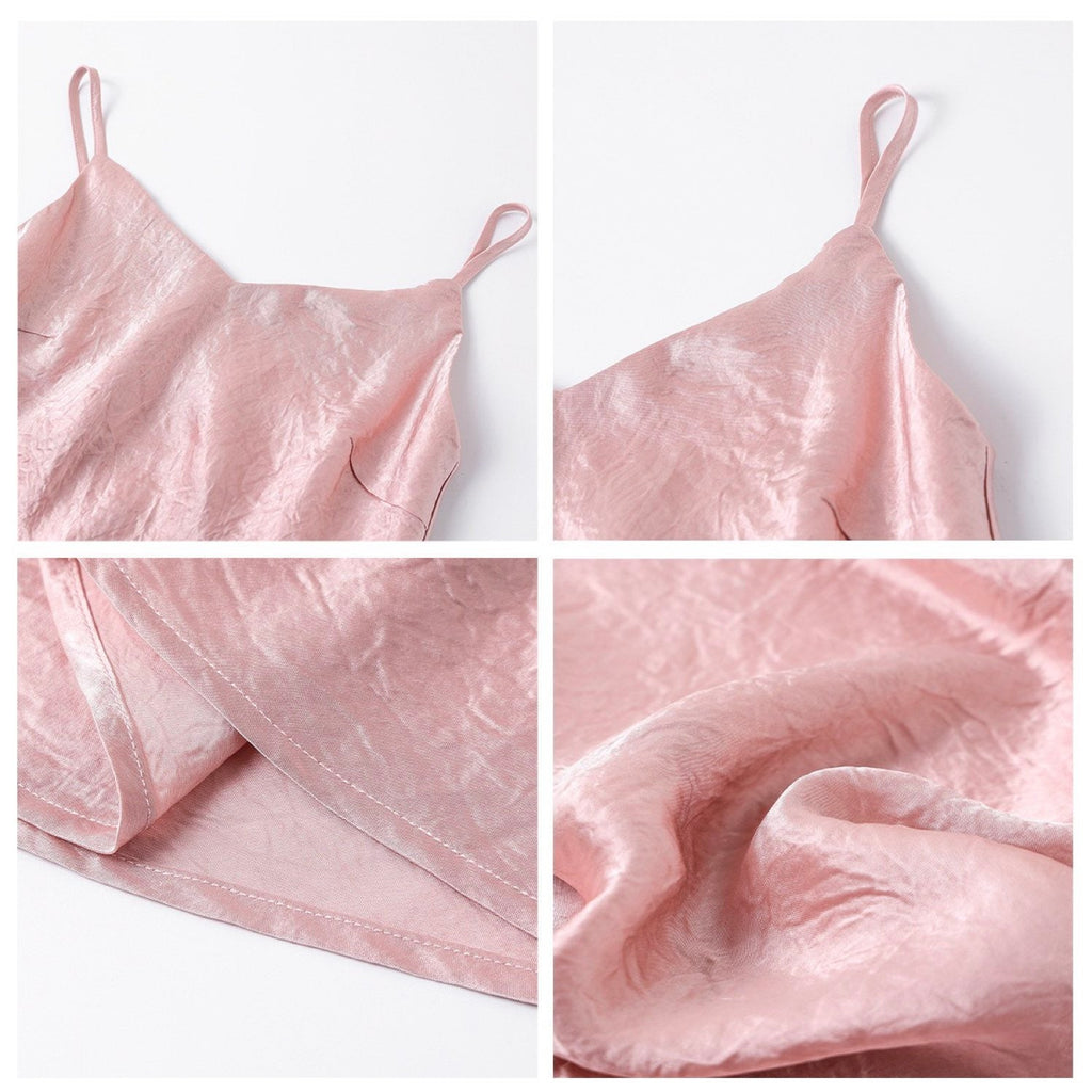 Slim-Fit Silk Pink Long Dress