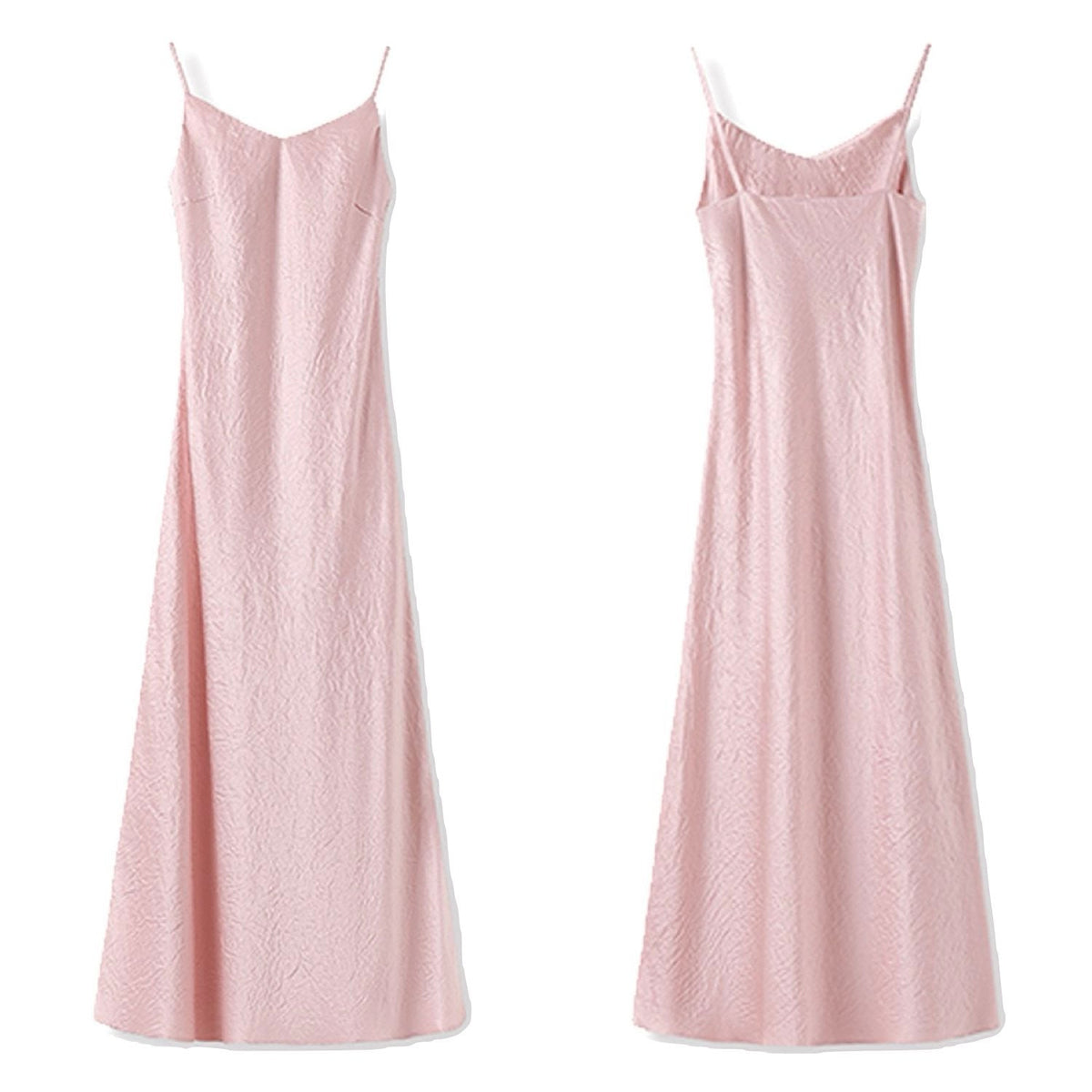 Slim-Fit Silk Pink Long Dress