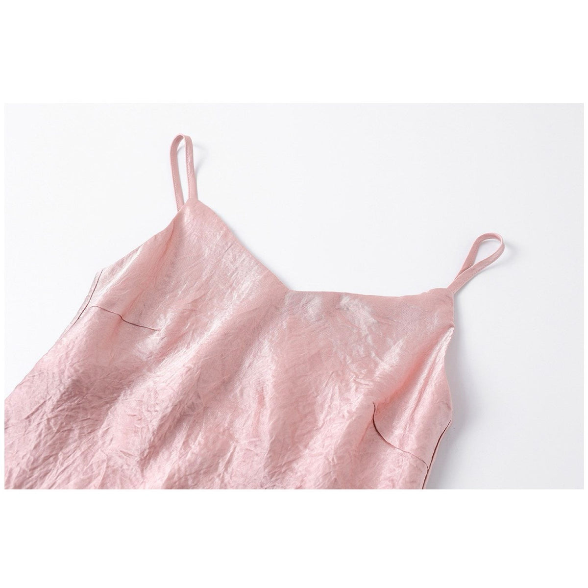 Slim-Fit Silk Pink Long Dress