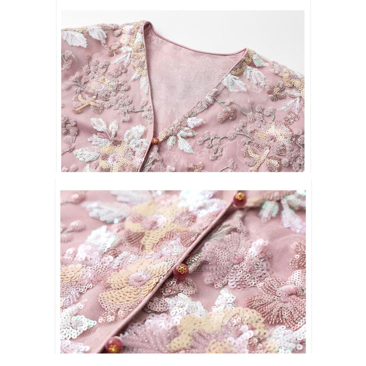 Embroidered Blush Pink Flowers Co Ord Set