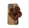 Floral Wrist  Phone Case Hand Holder Brown