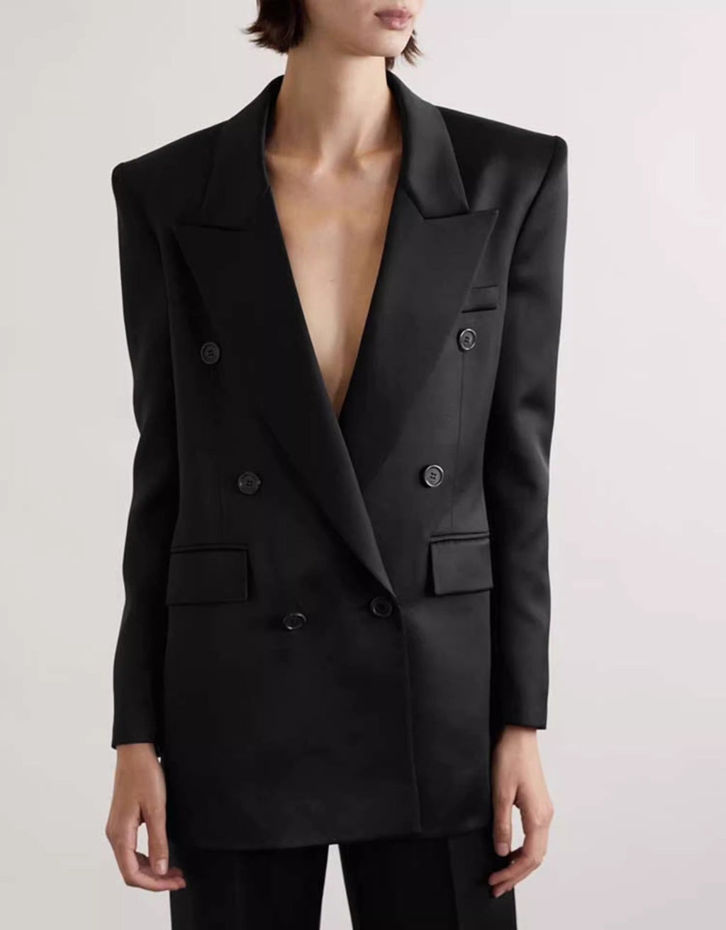 Elegant Mulberry Silk Suite Coat Top