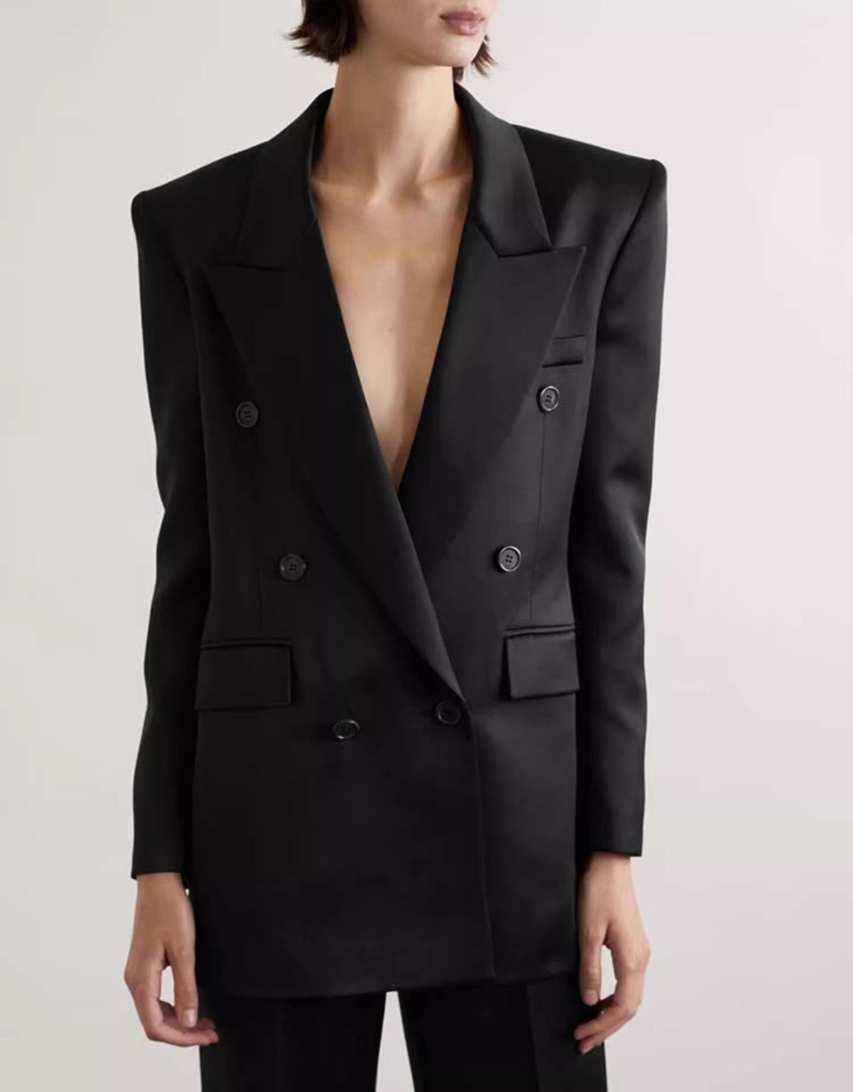 Elegant Mulberry Silk Suite Coat Top