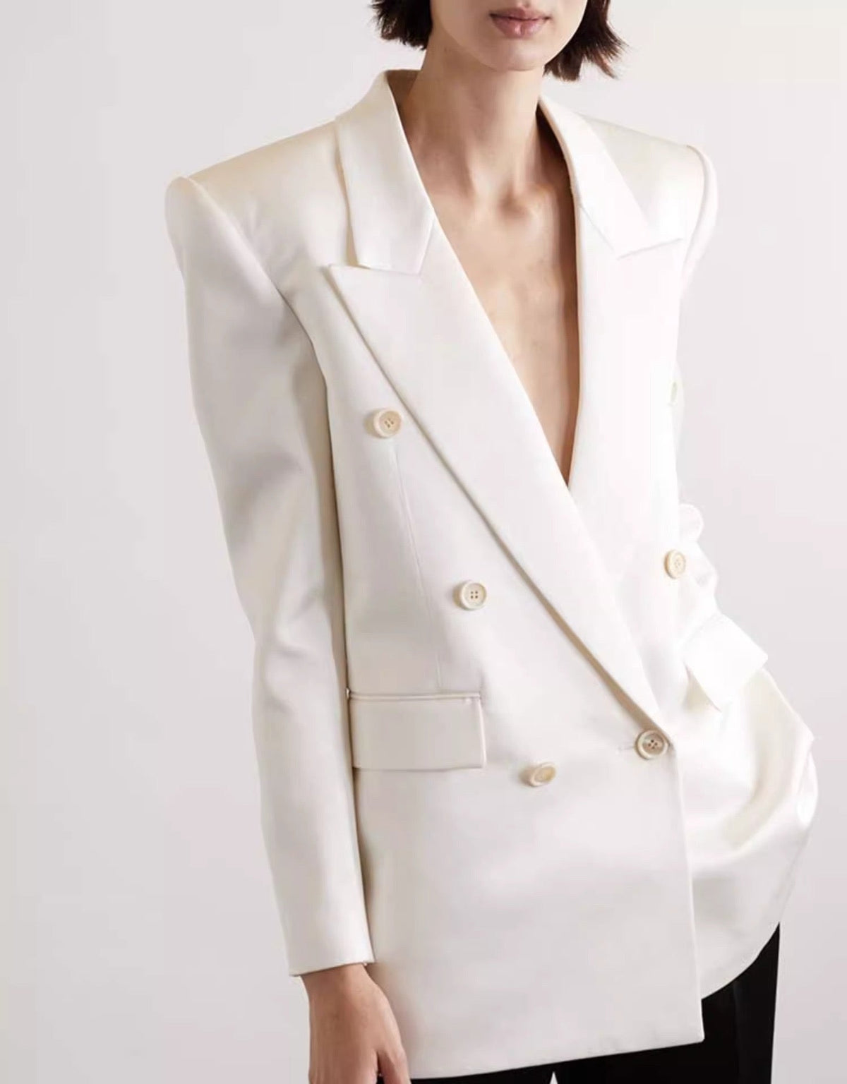 Elegant Mulberry Silk Suite Coat Top