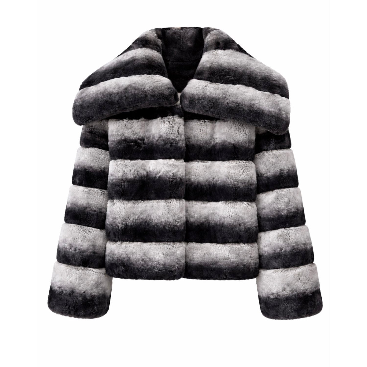 Galaxy Chinchilla Fur Black White Super Soft Jacket
