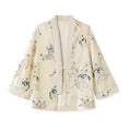 Beige Wave Pattern Cardigan Chinese-Inspired Style Women Top