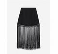 Chic Black Tassel Skirt