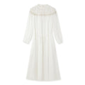 Poetic Embroidery Lace Tassel Fringe Maxi Dress in Cloud White