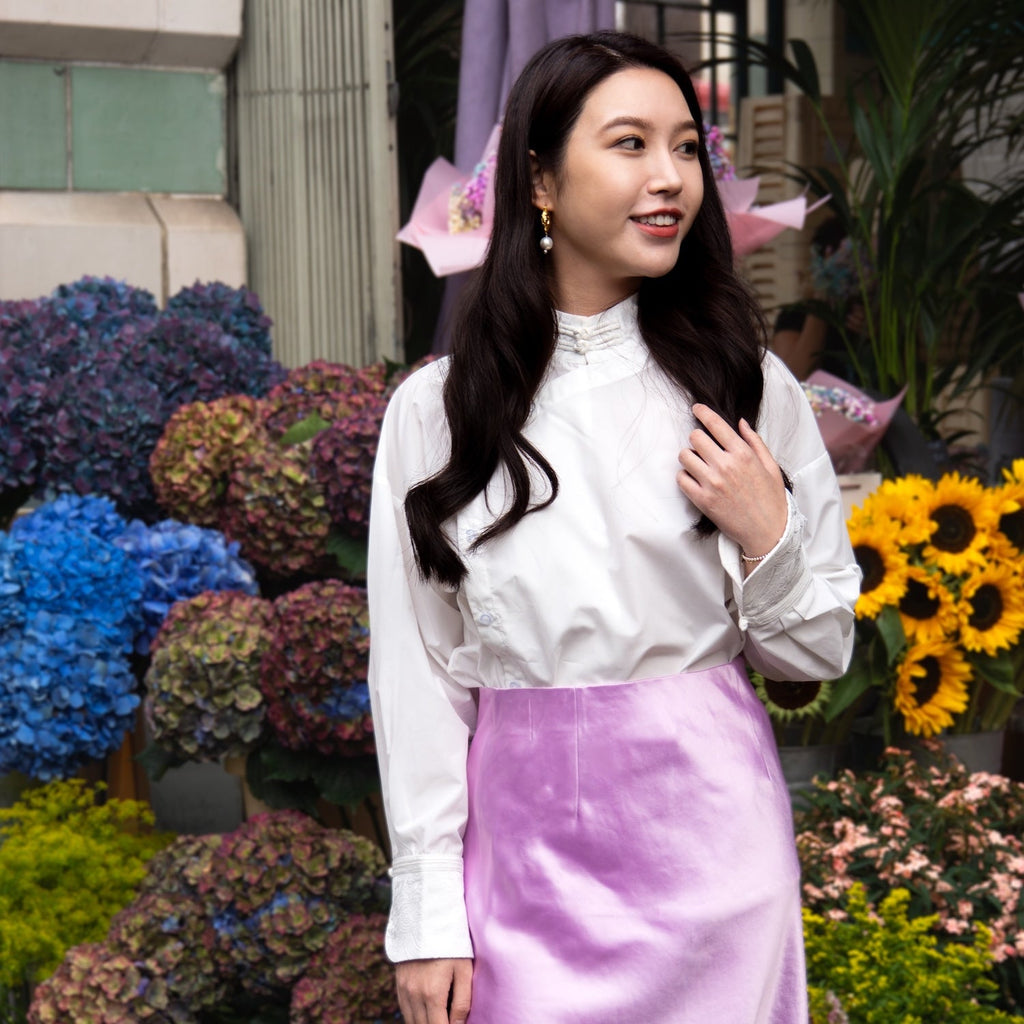 Embroidery Elegant Lance White Shirt