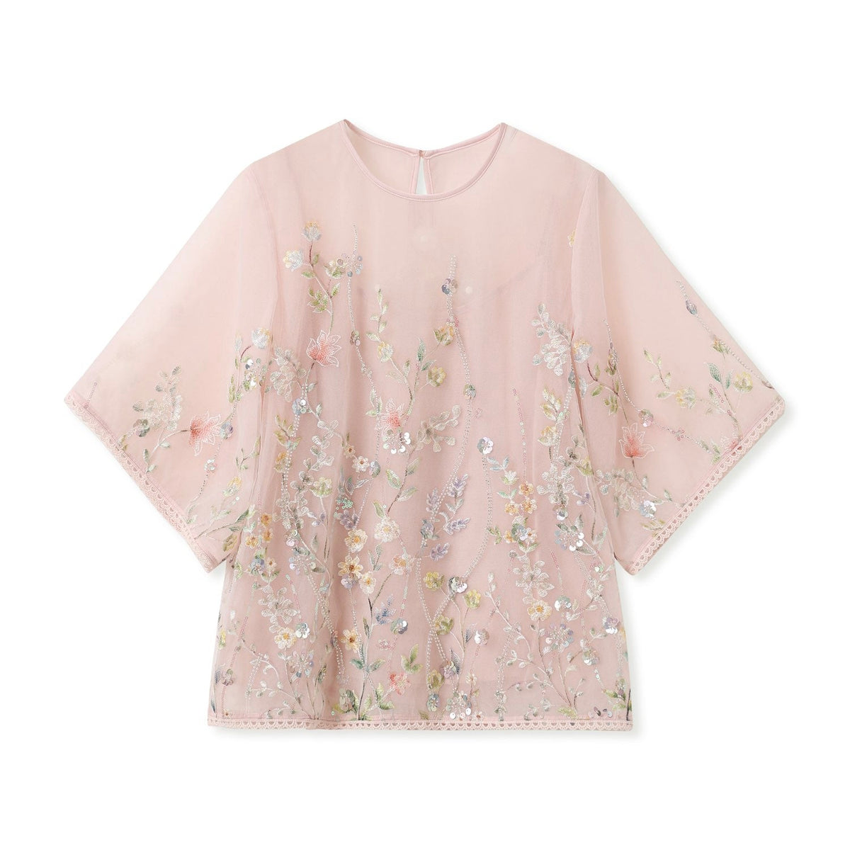 Embroidered 3D Flower Cardigan Dress Top