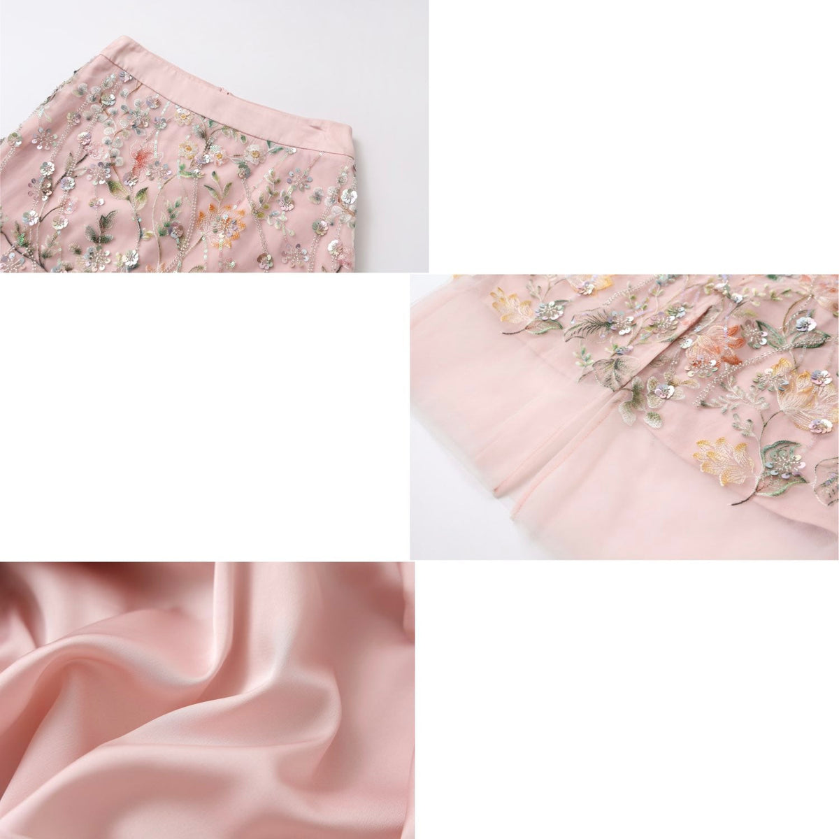 Embroidered 3D Flower Cardigan Skirt Set