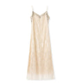 Embroidered Beige Spaghetti Strap Dress Women Design