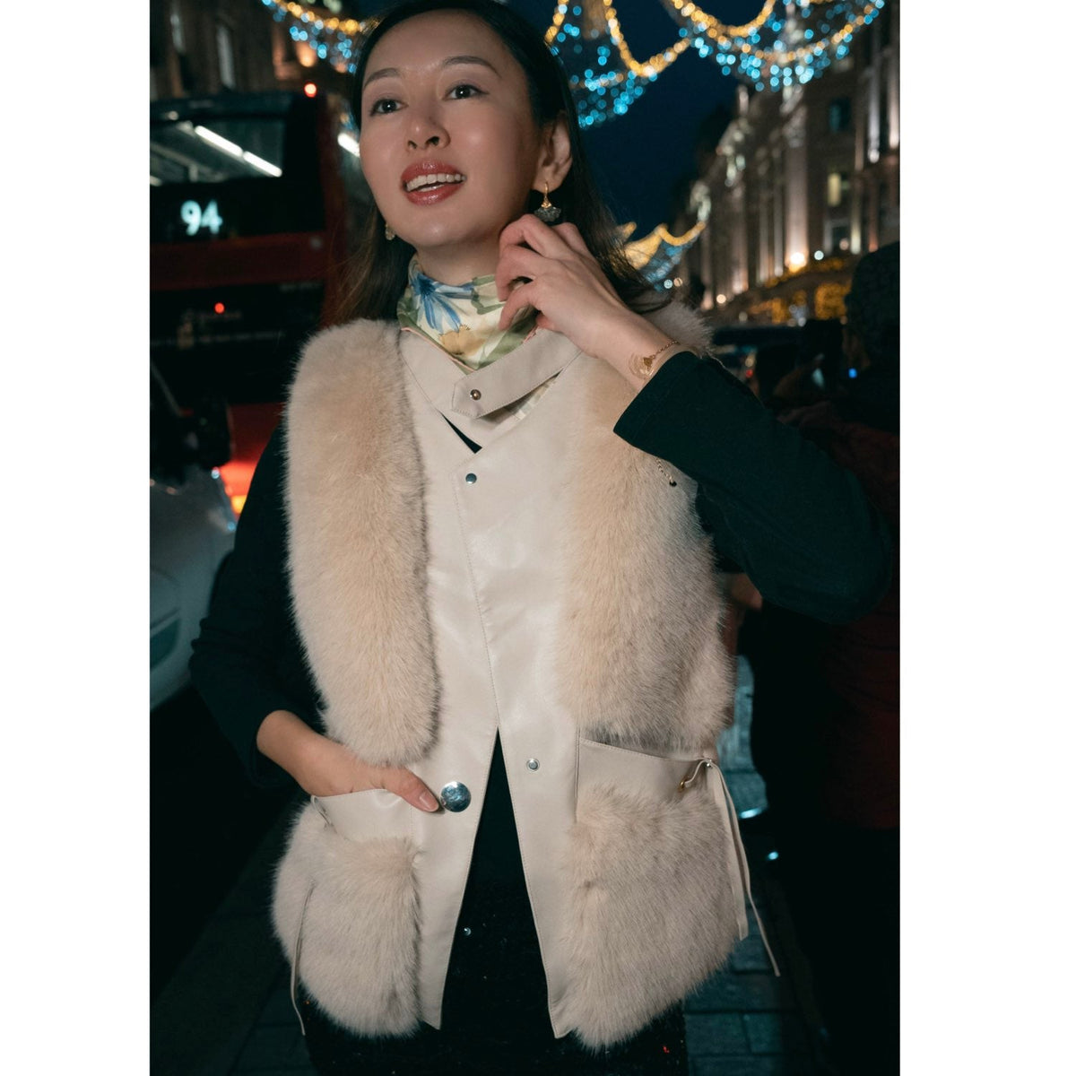 Eco-friendly Jacket Vast Faux Super Soft Fur Leather Buttons