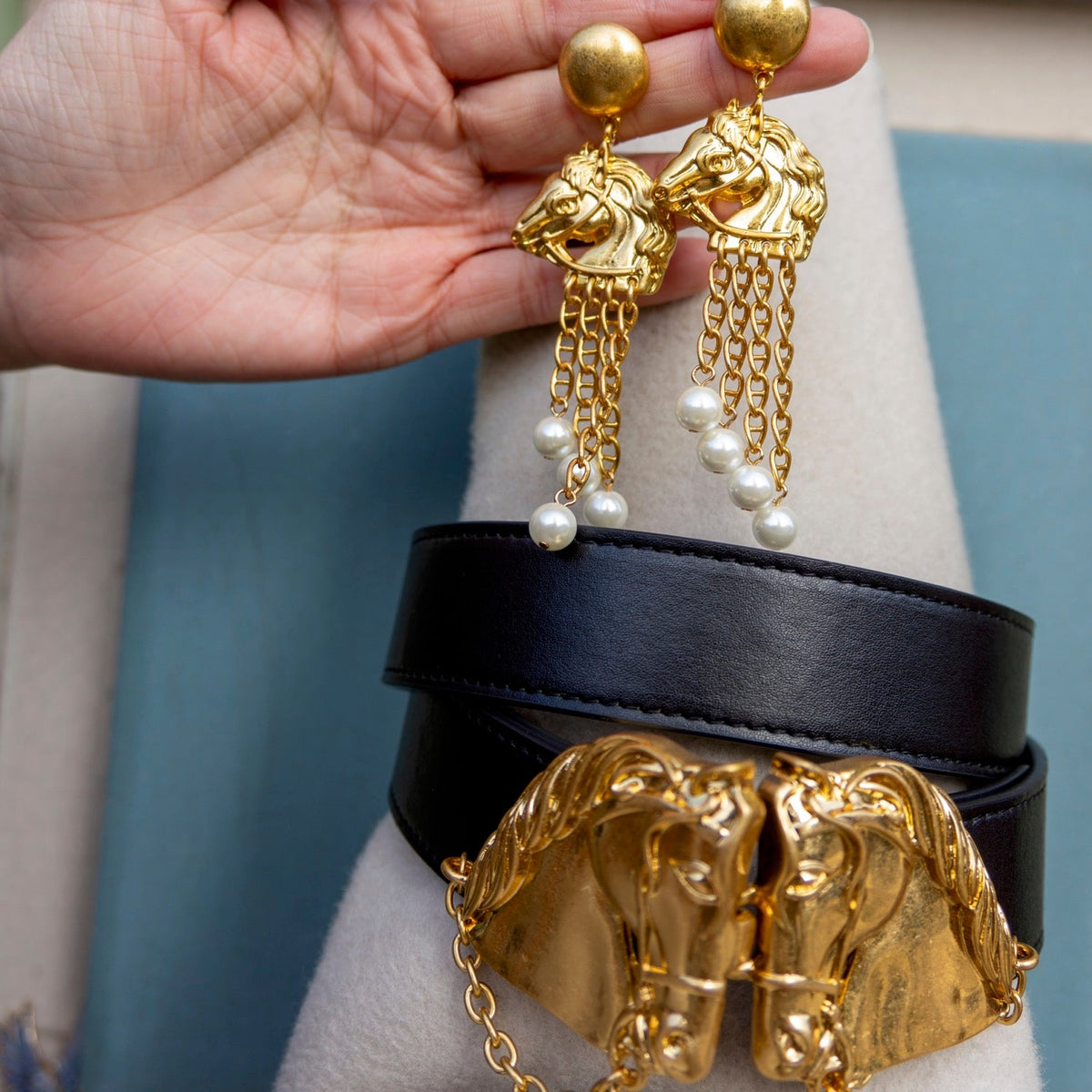 Golden Equestrian Style Horse Belt