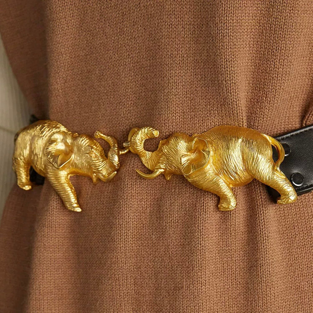 Golden Elephant Equestrian Style Adjustable Belt