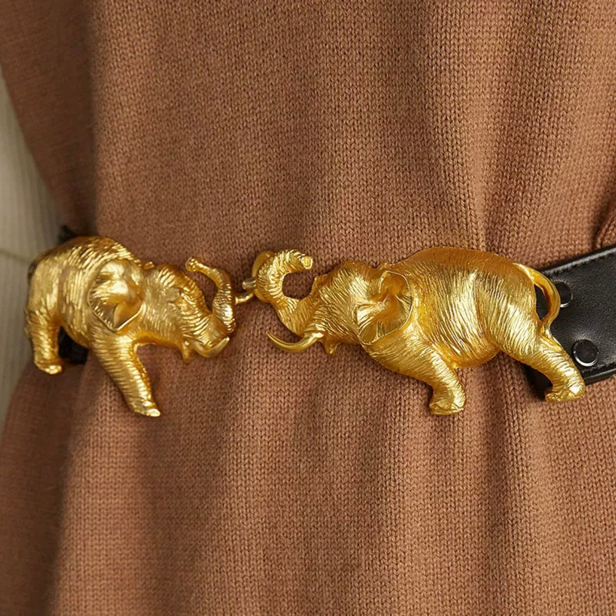 Golden Elephant Equestrian Style Adjustable Belt