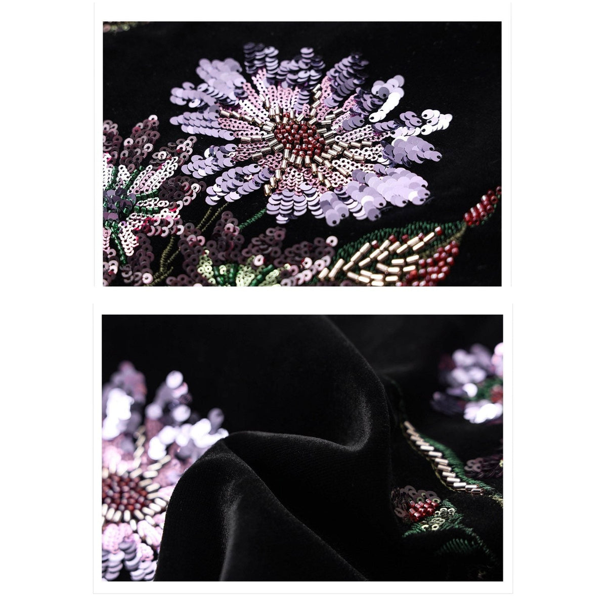 Embroidered Stylish Stitching Black Floral Vest