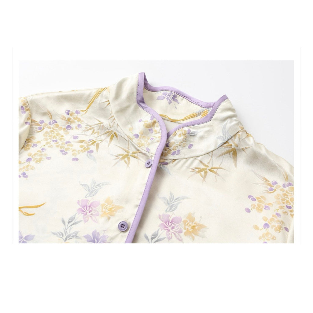Embroidered Mulberry Silk Elegant Shirt