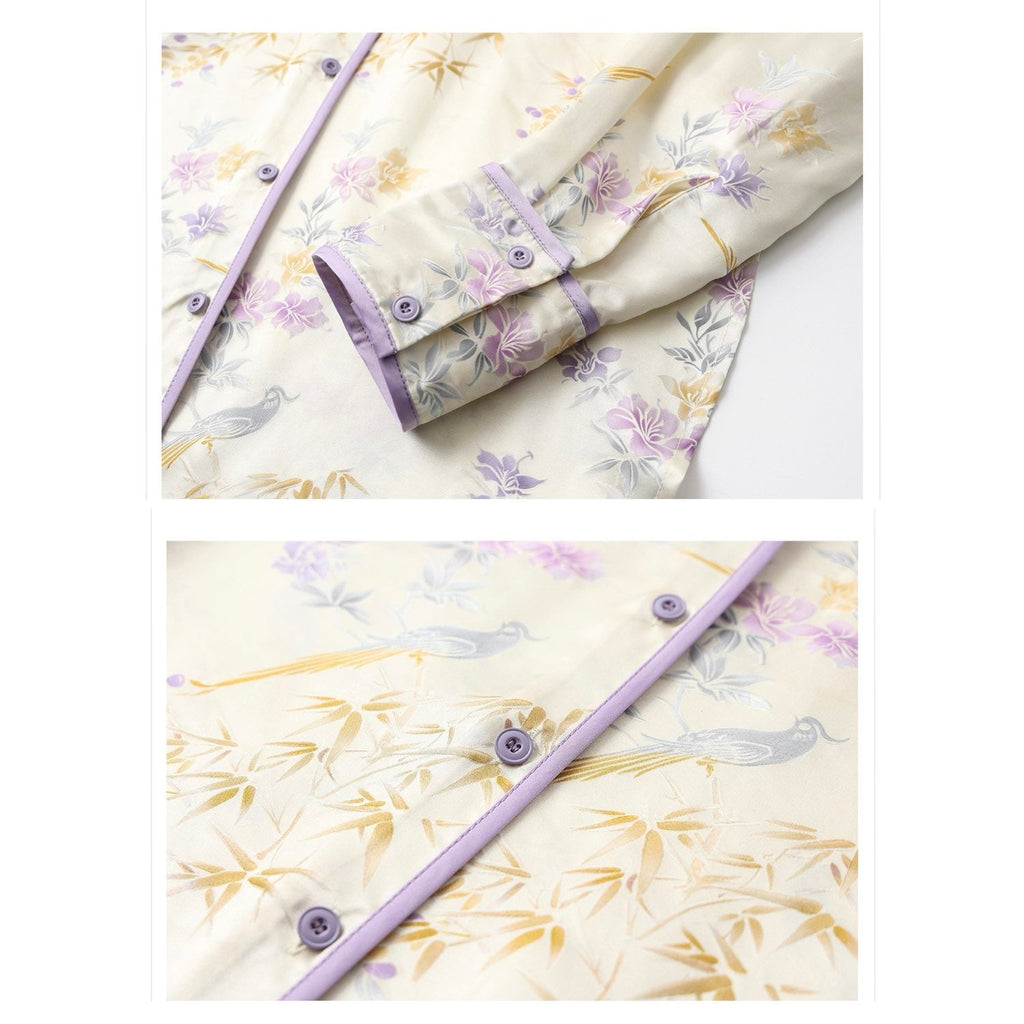 Embroidered Mulberry Silk Elegant Shirt