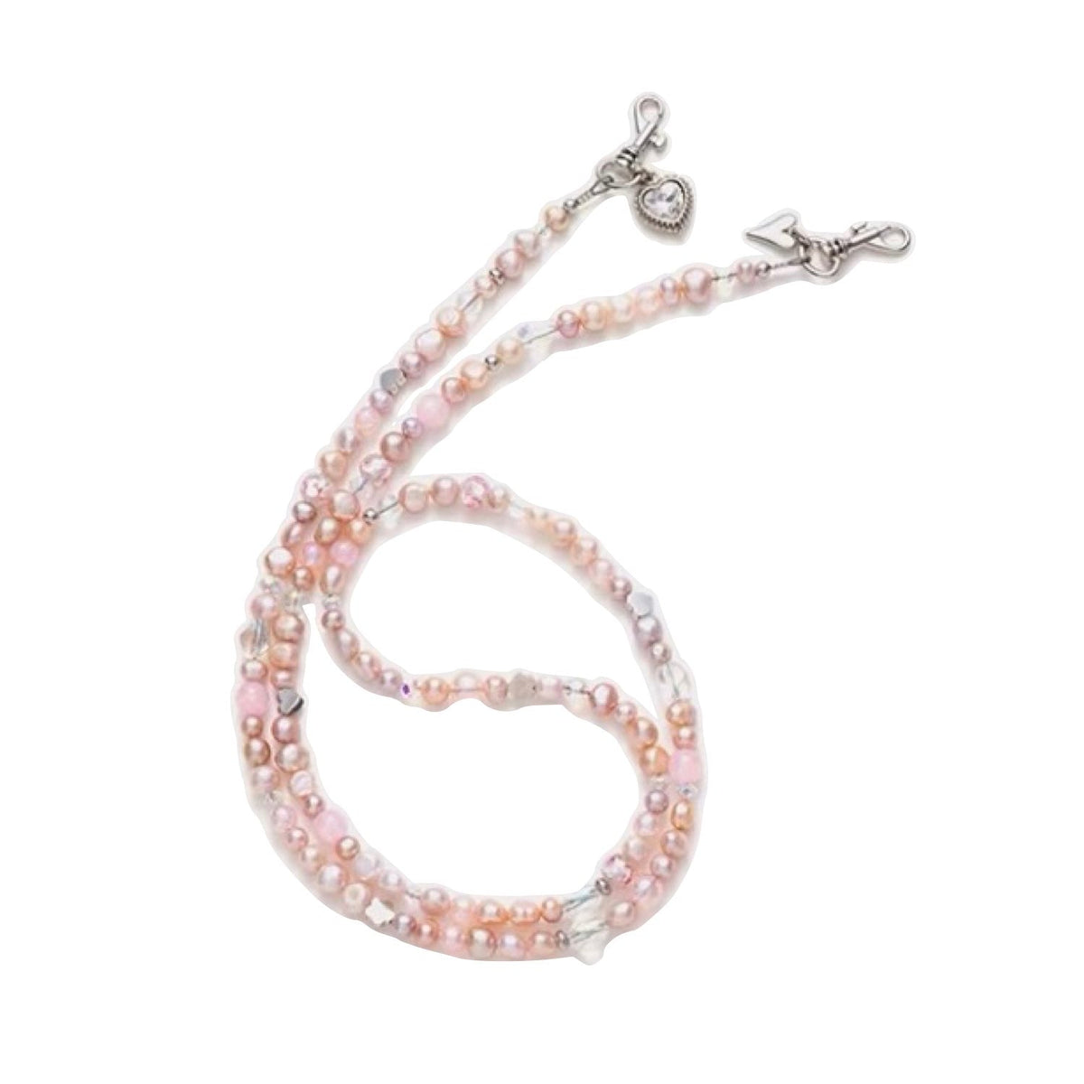 Luxe Pink Pearl Natural  Phone Case Long Chain Hand-carry Shoulder Necklace