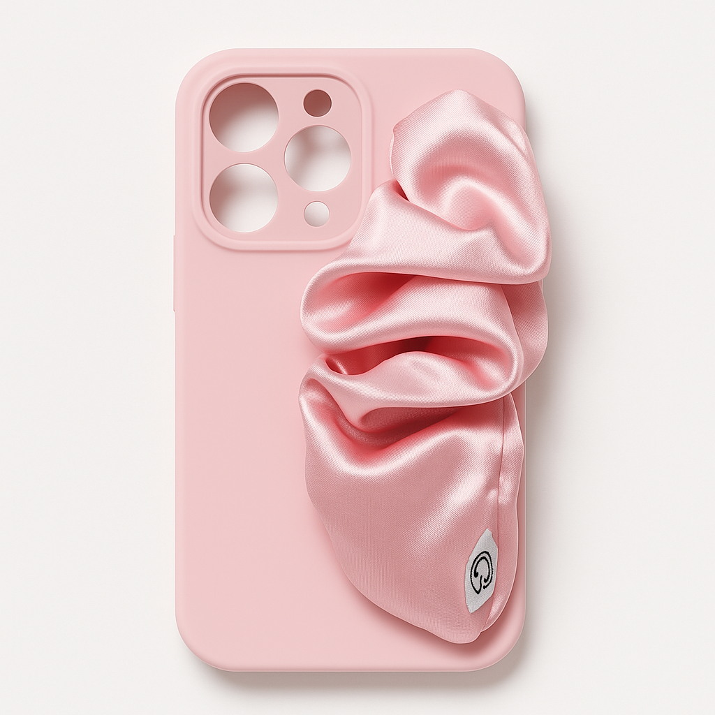 Pink Phone Case With Silky Hand Holder