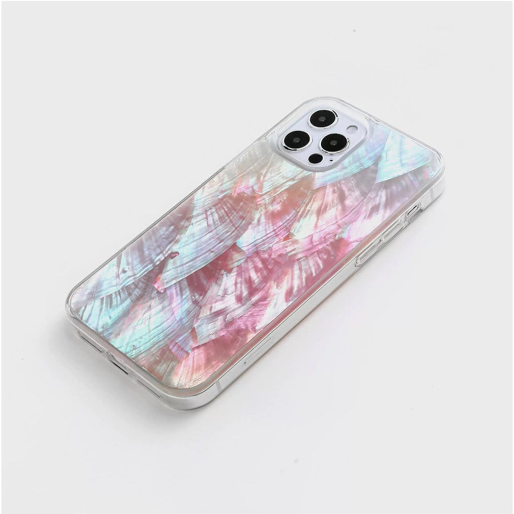 Iridescent Mother-of-Pearl Luxe Phone Case Pink