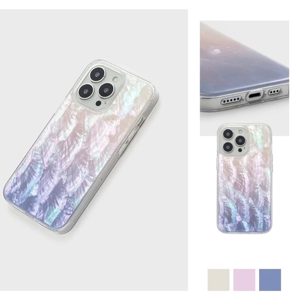 Iridescent Mother-of-Pearl Luxe Phone Case Purple