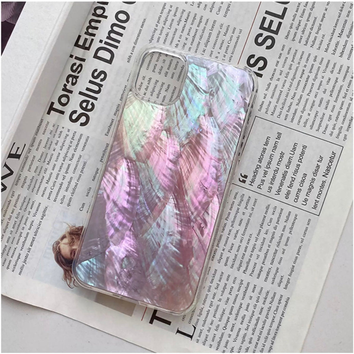 Iridescent Mother-of-Pearl Luxe Phone Case Purple