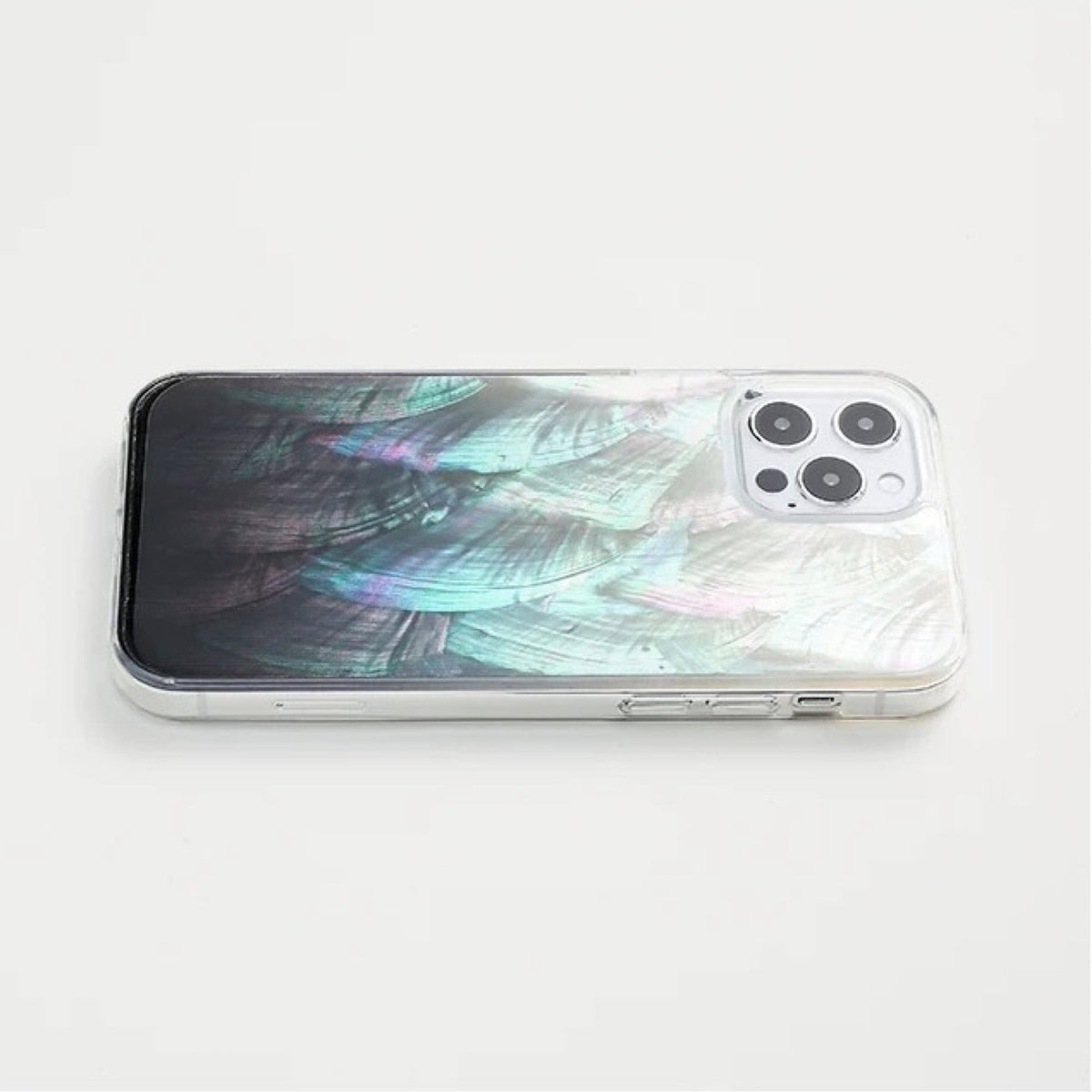Iridescent Mother-of-Pearl Luxe Phone Case Black