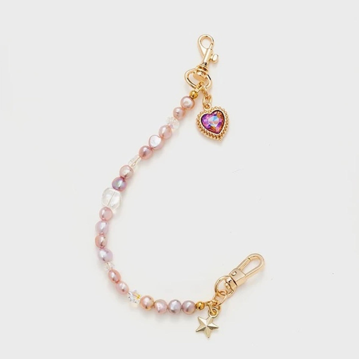 Iridescent Mother-of-Pearl Luxe Phone Case Natural Pearl Chain Purple