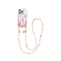 Iridescent Mother-of-Pearl Luxe Phone Case Natural Pearl Chain Pink