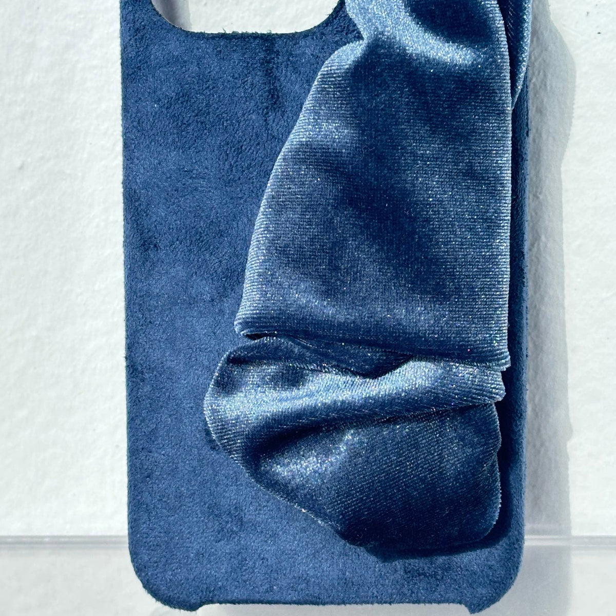 Blue Phone Case With Silky Hand Holder