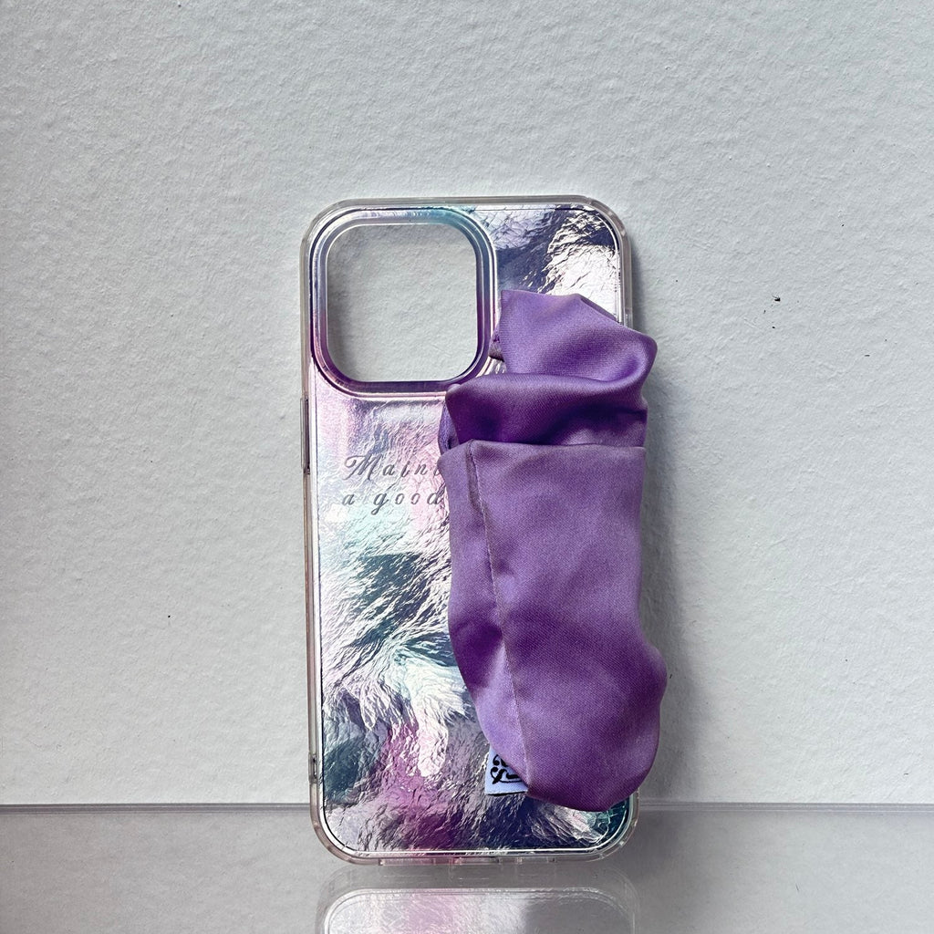 Lavender Phone Case With Silky Hand Holder